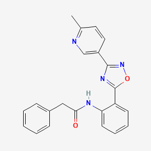 N-{2-[3-(6-methyl-3-pyridinyl)-1,2,4-oxadiazol-5-yl]phenyl}-2-phenylacetamide