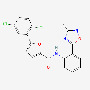 molecular formula C20H13Cl2N3O3 B604083 5-(2,5-dichlorophenyl)-N-[2-(3-methyl-1,2,4-oxadiazol-5-yl)phenyl]-2-furamide CAS No. 1120281-60-8