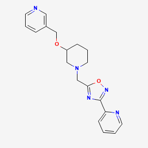 molecular formula C19H21N5O2 B6040836 2-(5-{[3-(3-pyridinylmethoxy)-1-piperidinyl]methyl}-1,2,4-oxadiazol-3-yl)pyridine 