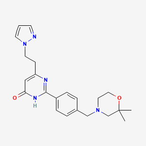 molecular formula C22H27N5O2 B6040859 2-{4-[(2,2-dimethylmorpholin-4-yl)methyl]phenyl}-6-[2-(1H-pyrazol-1-yl)ethyl]pyrimidin-4(3H)-one 