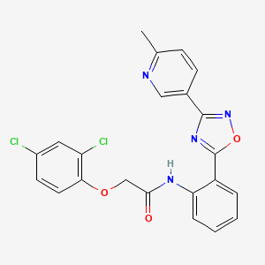 2-(2,4-dichlorophenoxy)-N-{2-[3-(6-methyl-3-pyridinyl)-1,2,4-oxadiazol-5-yl]phenyl}acetamide
