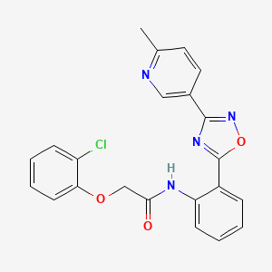 2-(2-chlorophenoxy)-N-{2-[3-(6-methyl-3-pyridinyl)-1,2,4-oxadiazol-5-yl]phenyl}acetamide