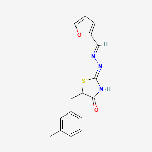 molecular formula C16H15N3O2S B6040874 2-furaldehyde [5-(3-methylbenzyl)-4-oxo-1,3-thiazolidin-2-ylidene]hydrazone 