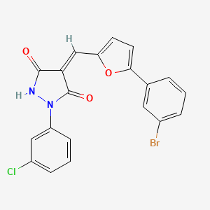 molecular formula C20H12BrClN2O3 B6040878 4-{[5-(3-bromophenyl)-2-furyl]methylene}-1-(3-chlorophenyl)-3,5-pyrazolidinedione 
