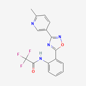 2,2,2-trifluoro-N-{2-[3-(6-methyl-3-pyridinyl)-1,2,4-oxadiazol-5-yl]phenyl}acetamide