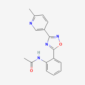 molecular formula C16H14N4O2 B604089 N-{2-[3-(6-methyl-3-pyridinyl)-1,2,4-oxadiazol-5-yl]phenyl}acetamide CAS No. 1219588-97-2