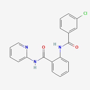 molecular formula C19H14ClN3O2 B604091 2-[(3-chlorobenzoyl)amino]-N-(2-pyridinyl)benzamide CAS No. 1120246-53-8