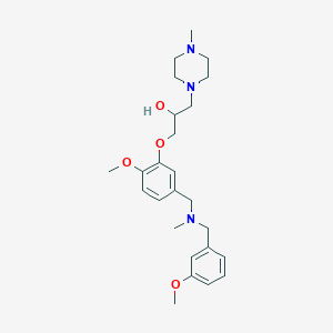 molecular formula C25H37N3O4 B6040920 1-(2-methoxy-5-{[(3-methoxybenzyl)(methyl)amino]methyl}phenoxy)-3-(4-methyl-1-piperazinyl)-2-propanol 