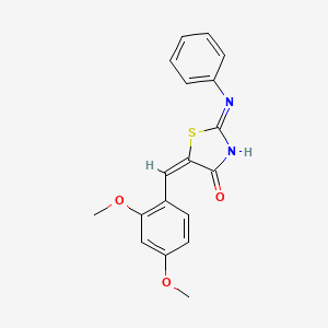 molecular formula C18H16N2O3S B6040962 5-(2,4-dimethoxybenzylidene)-2-(phenylimino)-1,3-thiazolidin-4-one 