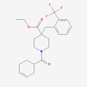 molecular formula C23H28F3NO3 B6040972 ethyl 1-(3-cyclohexen-1-ylcarbonyl)-4-[2-(trifluoromethyl)benzyl]-4-piperidinecarboxylate 