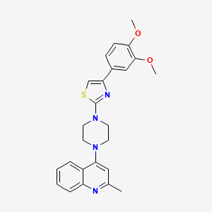 4-{4-[4-(3,4-dimethoxyphenyl)-1,3-thiazol-2-yl]-1-piperazinyl}-2-methylquinoline