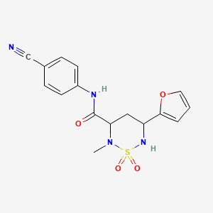 N-(4-cyanophenyl)-5-(2-furyl)-2-methyl-1,2,6-thiadiazinane-3-carboxamide 1,1-dioxide