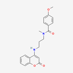 4-methoxy-N-methyl-N-{3-[(2-oxo-2H-chromen-4-yl)amino]propyl}benzamide