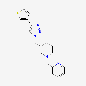 molecular formula C18H21N5S B6041033 2-[(3-{[4-(3-thienyl)-1H-1,2,3-triazol-1-yl]methyl}-1-piperidinyl)methyl]pyridine trifluoroacetate 