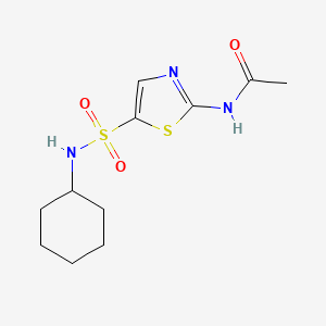 molecular formula C11H17N3O3S2 B6041036 N-{5-[(cyclohexylamino)sulfonyl]-1,3-thiazol-2-yl}acetamide 