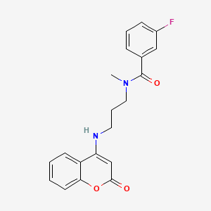 3-fluoro-N-methyl-N-{3-[(2-oxo-2H-chromen-4-yl)amino]propyl}benzamide