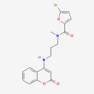 molecular formula C18H17BrN2O4 B604105 5-bromo-N-methyl-N-{3-[(2-oxo-2H-chromen-4-yl)amino]propyl}-2-furamide CAS No. 1120263-83-3