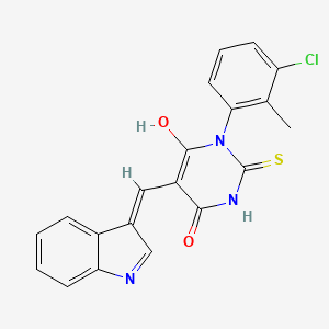 1-(3-chloro-2-methylphenyl)-5-(1H-indol-3-ylmethylene)-2-thioxodihydro-4,6(1H,5H)-pyrimidinedione