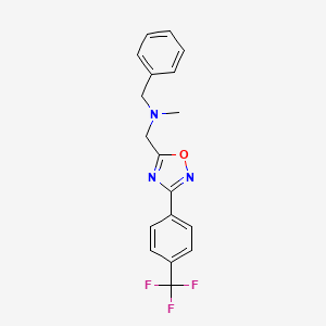 molecular formula C18H16F3N3O B6041058 N-methyl-1-phenyl-N-({3-[4-(trifluoromethyl)phenyl]-1,2,4-oxadiazol-5-yl}methyl)methanamine 