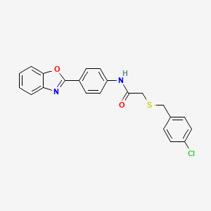 N-[4-(1,3-benzoxazol-2-yl)phenyl]-2-[(4-chlorobenzyl)thio]acetamide