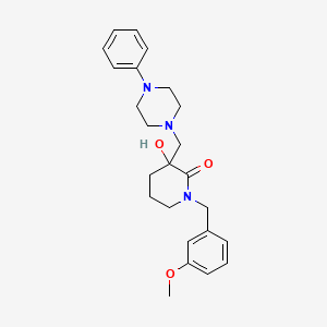 molecular formula C24H31N3O3 B6041090 3-hydroxy-1-(3-methoxybenzyl)-3-[(4-phenyl-1-piperazinyl)methyl]-2-piperidinone 