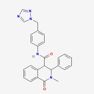 2-methyl-1-oxo-3-phenyl-N-[4-(1H-1,2,4-triazol-1-ylmethyl)phenyl]-1,2,3,4-tetrahydro-4-isoquinolinecarboxamide