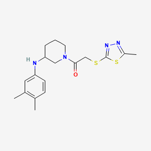 molecular formula C18H24N4OS2 B6041098 N-(3,4-dimethylphenyl)-1-{[(5-methyl-1,3,4-thiadiazol-2-yl)thio]acetyl}-3-piperidinamine 
