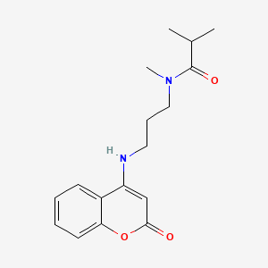 molecular formula C17H22N2O3 B604110 N,2-dimethyl-N-{3-[(2-oxo-2H-chromen-4-yl)amino]propyl}propanamide CAS No. 1119420-06-2