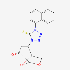 molecular formula C17H14N4O3S B6041106 2-[4-(1-naphthyl)-5-thioxo-4,5-dihydro-1H-tetrazol-1-yl]-6,8-dioxabicyclo[3.2.1]octan-4-one 