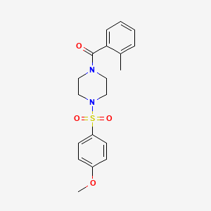 molecular formula C19H22N2O4S B6041123 1-[(4-methoxyphenyl)sulfonyl]-4-(2-methylbenzoyl)piperazine 