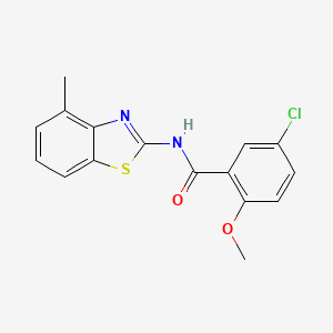 molecular formula C16H13ClN2O2S B6041125 5-chloro-2-methoxy-N-(4-methyl-1,3-benzothiazol-2-yl)benzamide 