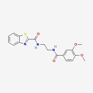 molecular formula C19H19N3O4S B604113 N-{2-[(3,4-dimethoxybenzoyl)amino]ethyl}-1,3-benzothiazole-2-carboxamide CAS No. 1219579-70-0