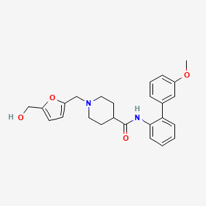 molecular formula C25H28N2O4 B6041131 1-{[5-(hydroxymethyl)-2-furyl]methyl}-N-(3'-methoxy-2-biphenylyl)-4-piperidinecarboxamide 