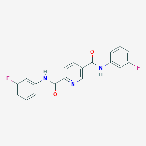 molecular formula C19H13F2N3O2 B6041141 N,N'-bis(3-fluorophenyl)-2,5-pyridinedicarboxamide 