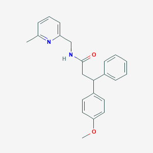 3-(4-methoxyphenyl)-N-[(6-methyl-2-pyridinyl)methyl]-3-phenylpropanamide