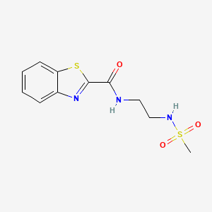 molecular formula C11H13N3O3S2 B604116 N-{2-[(methylsulfonyl)amino]ethyl}-1,3-benzothiazole-2-carboxamide CAS No. 1224165-69-8