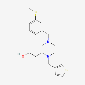 molecular formula C19H26N2OS2 B6041171 2-[4-[3-(methylthio)benzyl]-1-(3-thienylmethyl)-2-piperazinyl]ethanol 