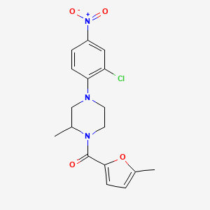 molecular formula C17H18ClN3O4 B6041176 4-(2-chloro-4-nitrophenyl)-2-methyl-1-(5-methyl-2-furoyl)piperazine 