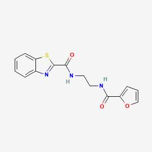 molecular formula C15H13N3O3S B604120 N-[2-(2-furoylamino)ethyl]-1,3-benzothiazole-2-carboxamide CAS No. 1119422-91-1