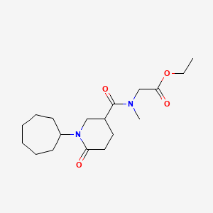 ethyl N-[(1-cycloheptyl-6-oxo-3-piperidinyl)carbonyl]-N-methylglycinate