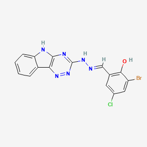 molecular formula C16H10BrClN6O B6041244 3-bromo-5-chloro-2-hydroxybenzaldehyde 5H-[1,2,4]triazino[5,6-b]indol-3-ylhydrazone 