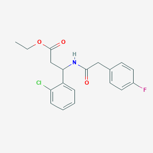 molecular formula C19H19ClFNO3 B6041248 ethyl 3-(2-chlorophenyl)-3-{[(4-fluorophenyl)acetyl]amino}propanoate 