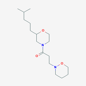 molecular formula C17H32N2O3 B6041260 2-{3-[2-(4-methylpentyl)-4-morpholinyl]-3-oxopropyl}-1,2-oxazinane 