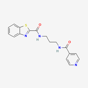 molecular formula C17H16N4O2S B604128 N-[3-(isonicotinoylamino)propyl]-1,3-benzothiazole-2-carboxamide CAS No. 1119423-03-8