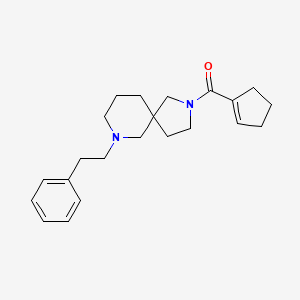 molecular formula C22H30N2O B6041300 2-(1-cyclopenten-1-ylcarbonyl)-7-(2-phenylethyl)-2,7-diazaspiro[4.5]decane 