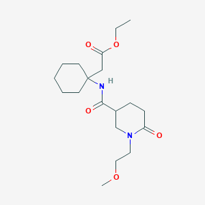 ethyl [1-({[1-(2-methoxyethyl)-6-oxo-3-piperidinyl]carbonyl}amino)cyclohexyl]acetate