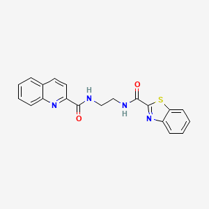 molecular formula C20H16N4O2S B604133 N-{2-[(1,3-benzothiazol-2-ylcarbonyl)amino]ethyl}-2-quinolinecarboxamide CAS No. 1120264-96-1