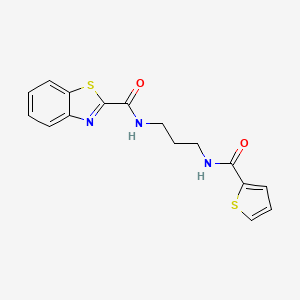 molecular formula C16H15N3O2S2 B604134 N-{3-[(2-thienylcarbonyl)amino]propyl}-1,3-benzothiazole-2-carboxamide CAS No. 1119422-95-5