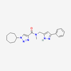 1-cycloheptyl-N-methyl-N-[(5-phenyl-1H-pyrazol-3-yl)methyl]-1H-1,2,3-triazole-4-carboxamide