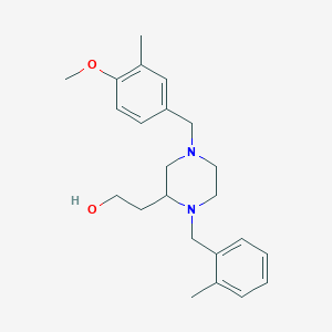 molecular formula C23H32N2O2 B6041382 2-[4-(4-methoxy-3-methylbenzyl)-1-(2-methylbenzyl)-2-piperazinyl]ethanol 